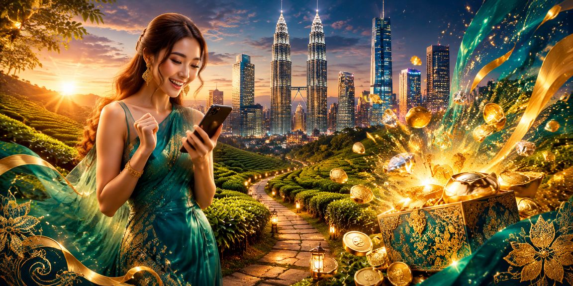 Pemain Malaysia memainkan poker dalam talian melalui telefon pintar dengan tema batik